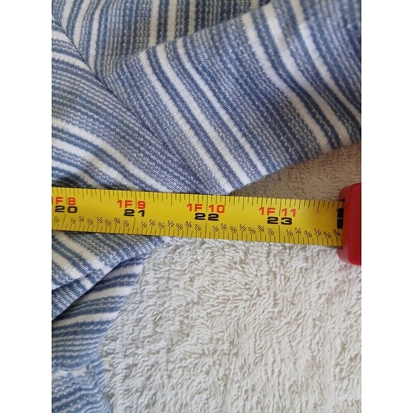 LANE BRYANT Off Shoulder Convertible Blouse Peplum‎ Top Striped Blue Plus 18/20 - Picture 12 of 14